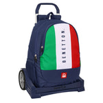 Schulrucksack mit Rädern Benetton Flag Marineblau 32 x 44 x 16 cm