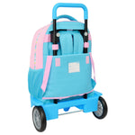 Schulrucksack mit Rädern Benetton Unique Rosa türkis 33 x 45 x 22 cm