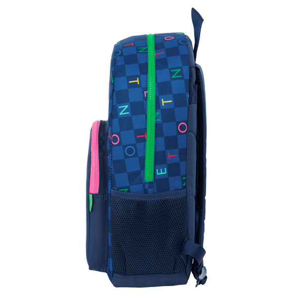 Schulrucksack Benetton Damero Marineblau 30 x 46 x 14 cm