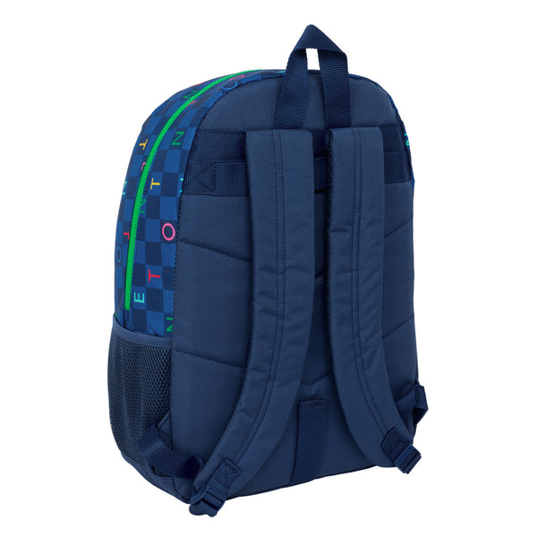 Schulrucksack Benetton Damero Marineblau 30 x 46 x 14 cm