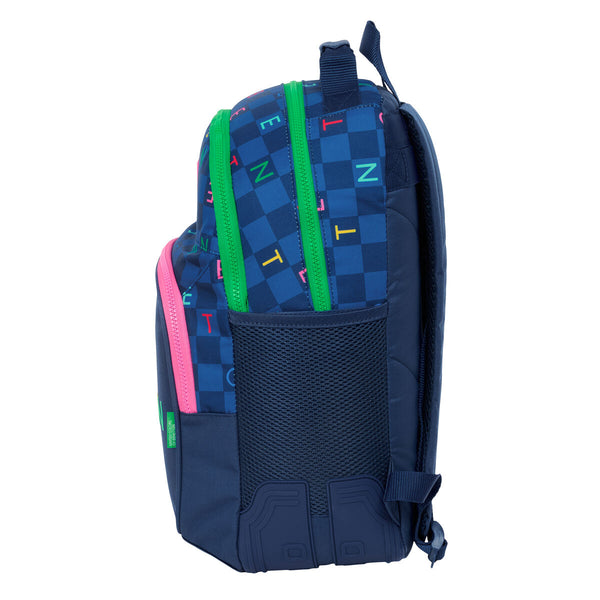 Schulrucksack Benetton Damero Marineblau 32 x 42 x 15 cm