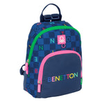 Rucksack Benetton Damero Marineblau 25 x 30 x 13 cm