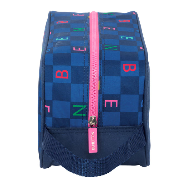 Schuhtasche für die Reise Benetton Damero Marineblau 29 x 15 x 14 cm