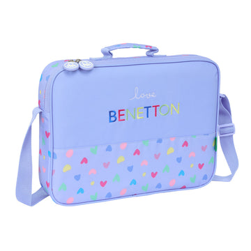 Schulrucksack Benetton Lila Lila 38 x 28 x 6 cm