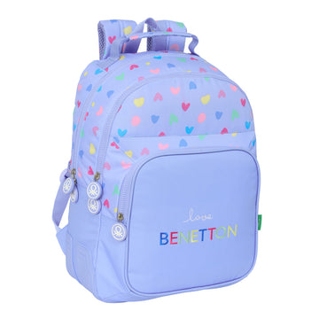 Schulrucksack Benetton Lila Lila 32 x 42 x 15 cm