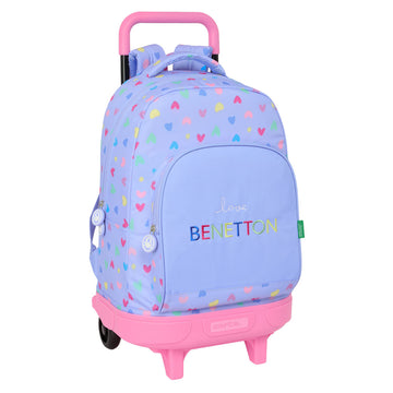 Schulrucksack Benetton Lila Lila 33 x 45 x 22 cm