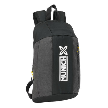 Lässiger Rucksack Munich Topo Schwarz