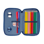 Doppel-Federtasche Cars Racing Marineblau 12.5 x 19.5 x 4 cm Doppel-Federtasche 29 Stücke
