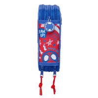 Federmäppchen mit Zubehör Spider-Man Rescue Blau Rot 12,5 x 19,5 x 5,5 cm 37 Stücke