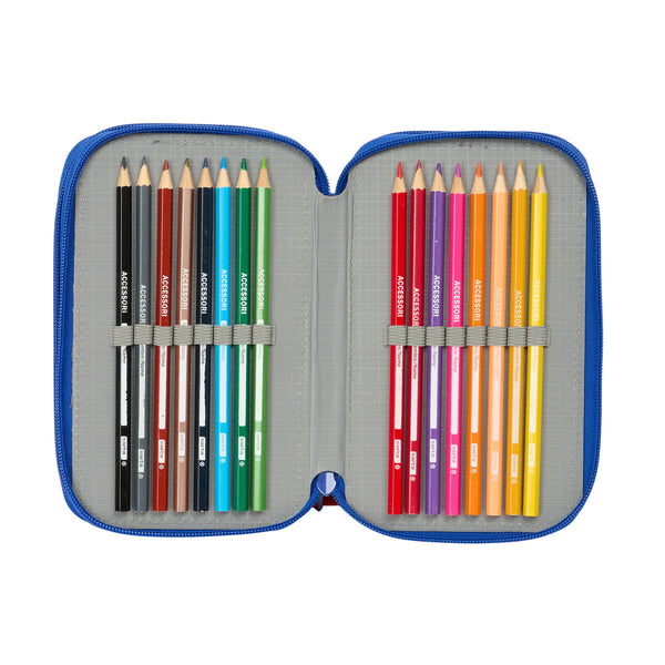 Federmäppchen mit Zubehör Spider-Man Rescue Blau Rot 12,5 x 19,5 x 5,5 cm 37 Stücke