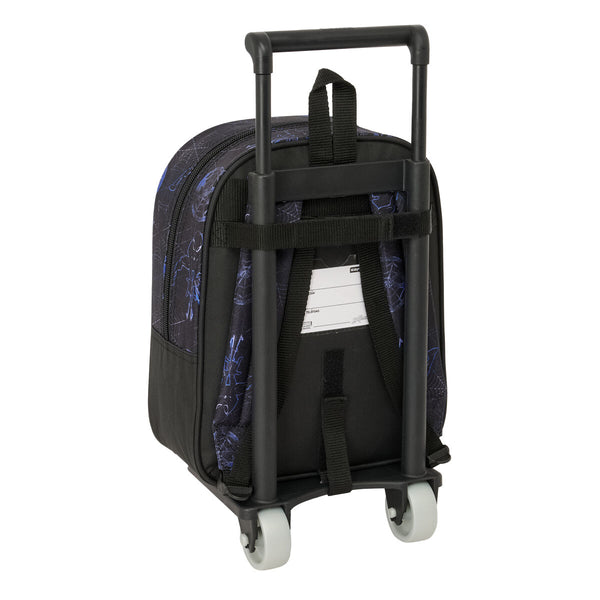 Schulrucksack mit Rädern Spider-Man Attack Schwarz 22 x 27 x 10 cm