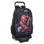 Schulrucksack mit Rädern Spider-Man Attack Schwarz 32 x 44 x 16 cm