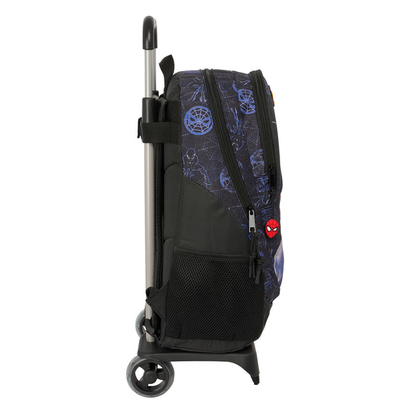 Schulrucksack mit Rädern Spider-Man Attack Schwarz 32 x 44 x 16 cm