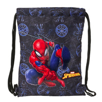 Rucksacktasche mit Bändern Spider-Man Attack Schwarz 26 x 34 x 1 cm