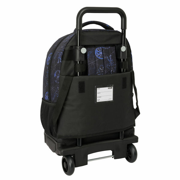 Schulrucksack mit Rädern Spider-Man Attack Schwarz 33 x 45 x 22 cm