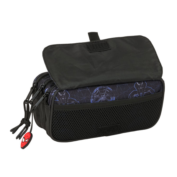 Dreifaches Mehrzweck-Etui Spider-Man Attack Schwarz 21,5 x 10 x 8 cm