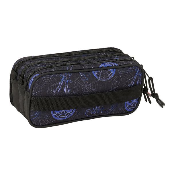 Dreifaches Mehrzweck-Etui Spider-Man Attack Schwarz 21,5 x 10 x 8 cm