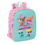 Schulrucksack SuperKitties Rosa türkis 22 x 27 x 10 cm