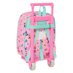 Schulrucksack mit Rädern SuperKitties Rosa türkis 22 x 27 x 10 cm