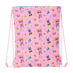 Rucksacktasche mit Bändern SuperKitties Rosa türkis 26 x 34 x 1 cm