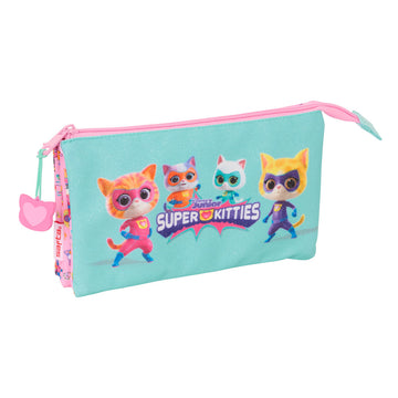 Allzwecktasche SuperKitties Rosa türkis 22 x 12 x 3 cm