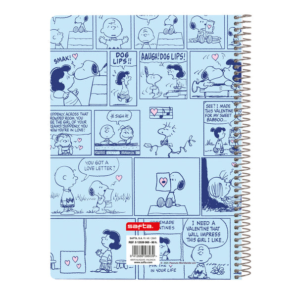 Notizbuch Snoopy Love Blau A5 80 Blatt