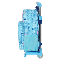 Schulrucksack mit Rädern Snoopy Love Blau 26 x 11 x 67 cm 26 x 34 x 11 cm