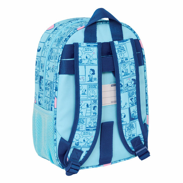 Schulrucksack Snoopy Love Hellblau 26 x 34 x 11 cm