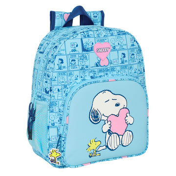 Schulrucksack Snoopy Love Blau 32 x 38 x 12 cm