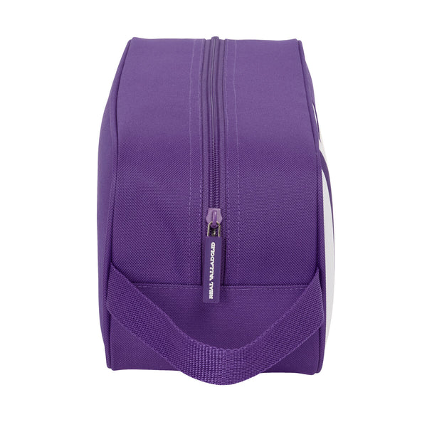 Schuhtasche für die Reise Real Valladolid C.F. Weiß Lila 34 x 15 x 14 cm
