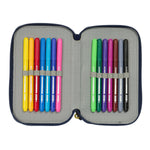 Dreifaches Federmäppchen Sonic City Blau 12,5 x 19,5 x 5,5 cm 37 Stücke