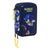 Dreifaches Federmäppchen Sonic City Blau 12,5 x 19,5 x 5,5 cm 37 Stücke