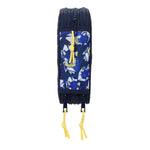 Dreifaches Federmäppchen Sonic City Blau 12,5 x 19,5 x 5,5 cm 37 Stücke