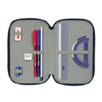 Dreifaches Federmäppchen Sonic City Blau 12,5 x 19,5 x 5,5 cm 37 Stücke