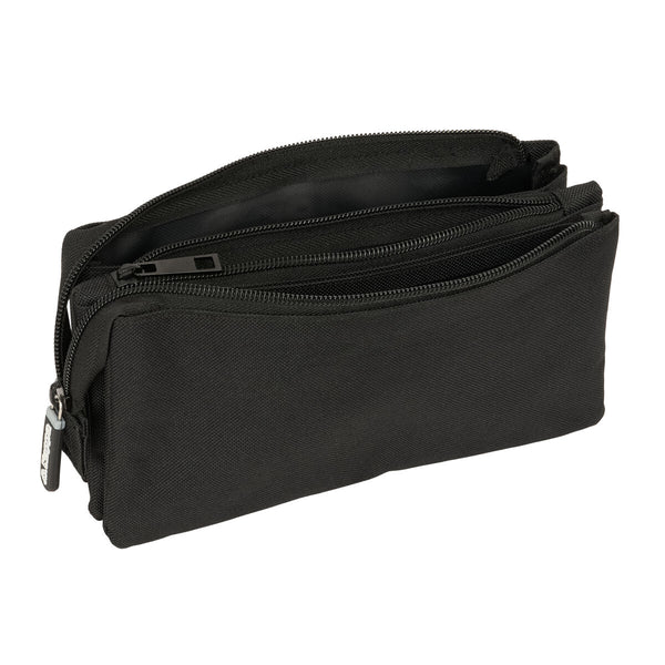 Dreifaches Mehrzweck-Etui Kappa Dark Schwarz 22 x 12 x 3 cm