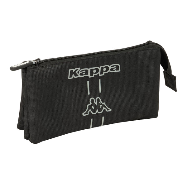 Dreifaches Mehrzweck-Etui Kappa Dark Schwarz 22 x 12 x 3 cm