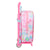 Schulrucksack mit Rädern Barbie Painterly Rosa Himmelsblau 22 x 27 x 10 cm