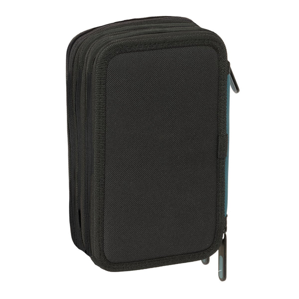 Dreifaches Federmäppchen Safta Urban style Blau Grau 12,5 x 19,5 x 5,5 cm 37 Stücke