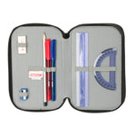 Dreifaches Federmäppchen Safta Urban style Blau Grau 12,5 x 19,5 x 5,5 cm 37 Stücke