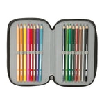 Dreifaches Federmäppchen Safta Urban style Blau Grau 12,5 x 19,5 x 5,5 cm 37 Stücke