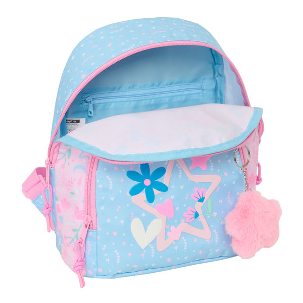 Rucksack BlackFit8 Smile Rosa Hellblau 25 x 30 x 13 cm Mini
