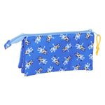 Dreifaches Mehrzweck-Etui Bluey Let's play Blau 22 x 12 x 3 cm