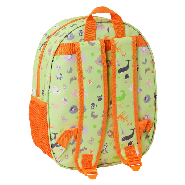 Kinderrucksack Safta Neongrün 27 x 33 x 10 cm 3D
