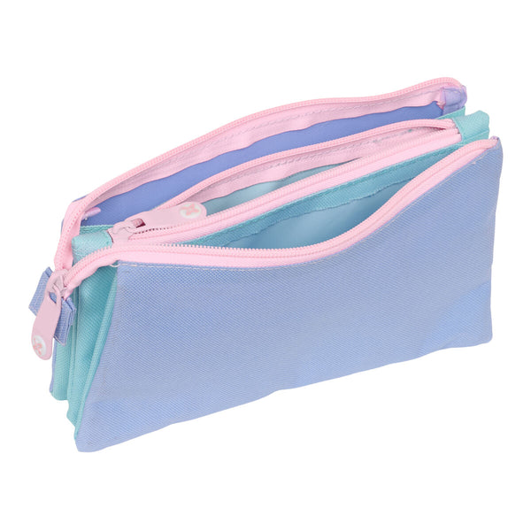 Dreifaches Mehrzweck-Etui Munich Mellow Blau Rosa Himmelsblau 22 x 12 x 3 cm