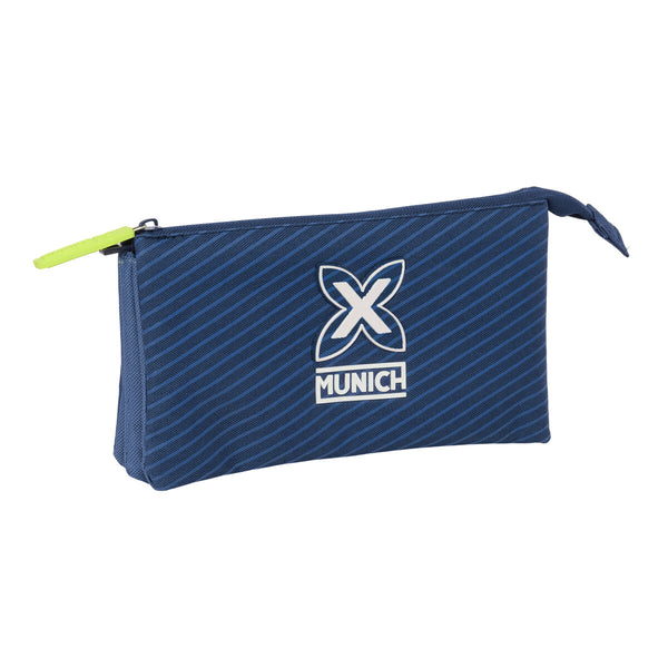 Dreifaches Mehrzweck-Etui Munich Blue indigo Blau 22 x 12 x 3 cm