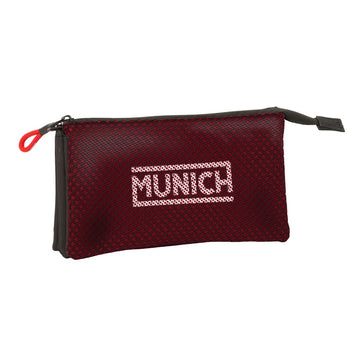 Dreifaches Mehrzweck-Etui Munich Vulcan Schwarz 22 x 12 x 3 cm