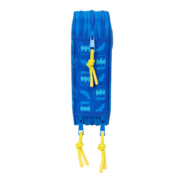 Dreifaches Federmäppchen Batman Blau 12,5 x 19,5 x 5,5 cm 37 Stücke