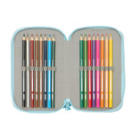 Dreifaches Federmäppchen Furby Blau 12,5 x 19,5 x 5,5 cm 37 Stücke