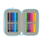 Dreifaches Federmäppchen Furby Blau 12,5 x 19,5 x 5,5 cm 37 Stücke