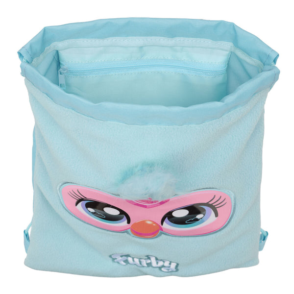 Rucksacktasche mit Bändern Furby Himmelsblau 26 x 34 x 1 cm